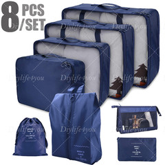 8x Packing Cubes Luggage Organizer Storage Bags Suitcase for Travel Accessories