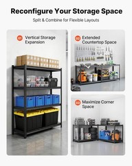 Storage Shelves, 4-Tier Adjustable, 2400 lbs Capacity, Heavy Duty Garage Stor…