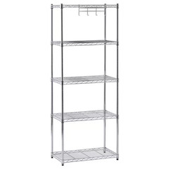 5-Tier Wire Metal Chrome Garage Storage Shelving Unit (24 In. W X 59 In. H X 14
