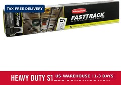 Rubbermaid FastTrack Garage Storage Utility Hooks 5 Piece Black All in One Rail