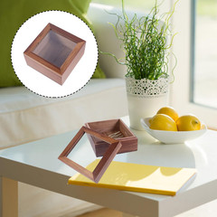 Walnut Storage Box with Clear Lid – Stylish Organizer for Jewelry & Supplies