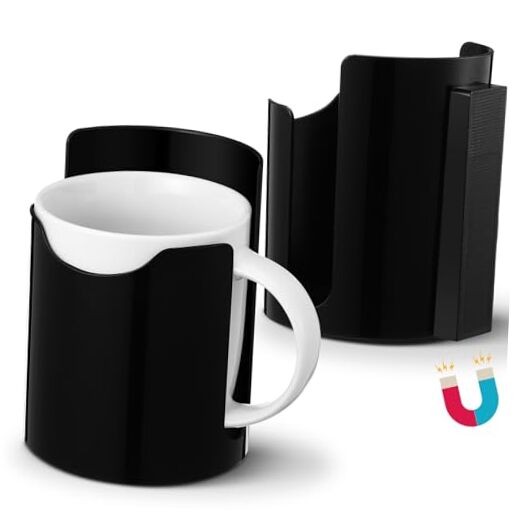 2 Pack Magnetic Cup Holders Heavy Duty for Car Universal Magnetic Can Black