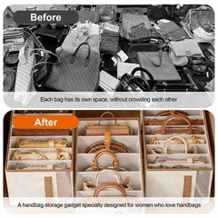 Closet Handbag Towels Storage Organizer Box Drawer Foldable Clear Divider Handle