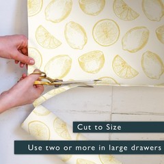 UNSCENTED & Wipe Clean Drawer Liners with a Yellow Lemons Design – Perfect fo…