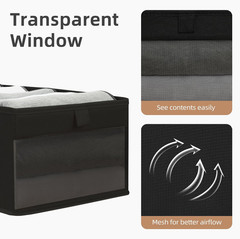 6 Pack Foldable Storage Bins with Clear Window for Closet & Office Organization