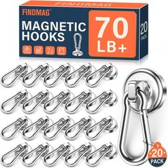 8x100LBS Neodymium Magnet Hooks with Swivel Carabiner Heavy Duty Magnetic Hanger