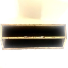Vtg English Traditional Hammered Brass Magazine Holder Rack Record Stand GVC
