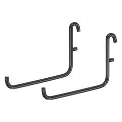 2 Pcs Pegboard Hooks 3.74 x 2.36 In, Long L-Shape Metal Peg Board Hooks, Black