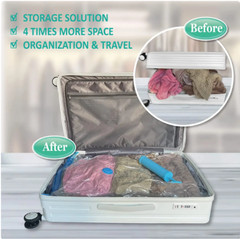 5Pack Vacuum Storage Bags Bedding Clothes Seal Travel Space Saver w/ Pump