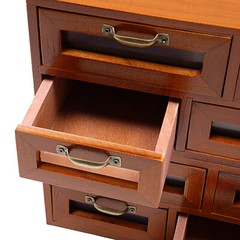 Vintage Small Wooden Desktop Storage Box Drawer Display Shelf Organizer Craft US