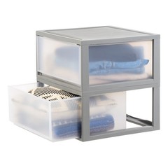 Stackable Modular Plastic Storage Bins Ideal Closet Garage Organization New
