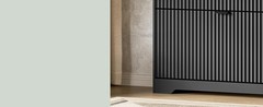 Shoe Storage Cabinet for Entryway with 4 Flip Drawers, Hidden Slim Wood Shoe