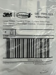COMMAND (12-Pairs) 3M Damage Free Large Hanging Strip White 17206-12ES Lot Of 4