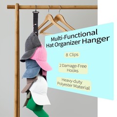 Hat Organizer Baseball Caps Rack Hangers 2PCS Door Hat Racks with 8 Stainless…