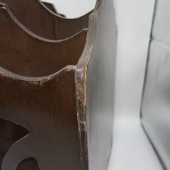 Vintage Dark Walnut Magazine Rack 12”x16”x10”