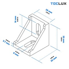 10 PCS Silver 3030 Aluminum Extrusion Corner Bracket Kit T Slot Rail Hardware