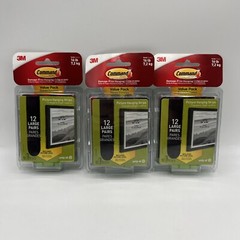 3M Command Strips 12 Large Picture Poster Hanging Black Includes Level 3 Pack