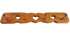 Rustic Solid Oak Wood 4-Peg Hook Coat/Jacket Rack Hanger Wall Mt Panel 24″ Long