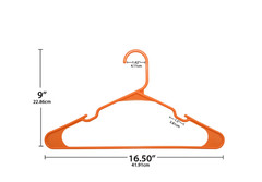 Plastic Notched Hangers for All Clothing Types Bulk 50 Pack Orange