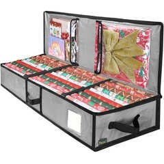 All-in-One Christmas Wrapping Organizer, 40″ Durable PE Storage Bag for Rolls