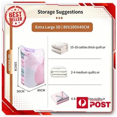 No-Pump Vacuum Storage Bags – Press & Seal Space Saving Compression – Reusable
