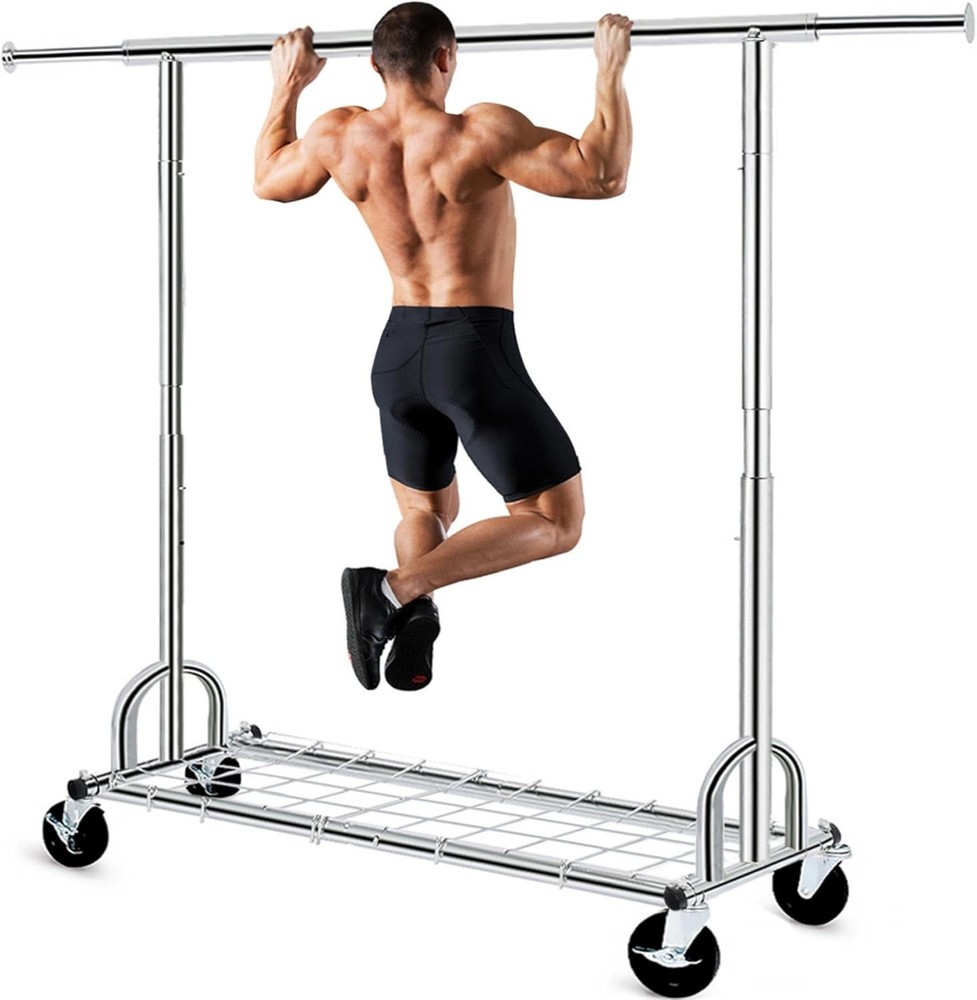 HOKEEPER Clothing Garment Rack Capacity 525LBS Racks on Wheels Rolling Rack