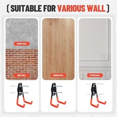 13 Pack Heavy Duty Garage Hooks Wall Mount Steel Storage For Tools Ladders Bikes