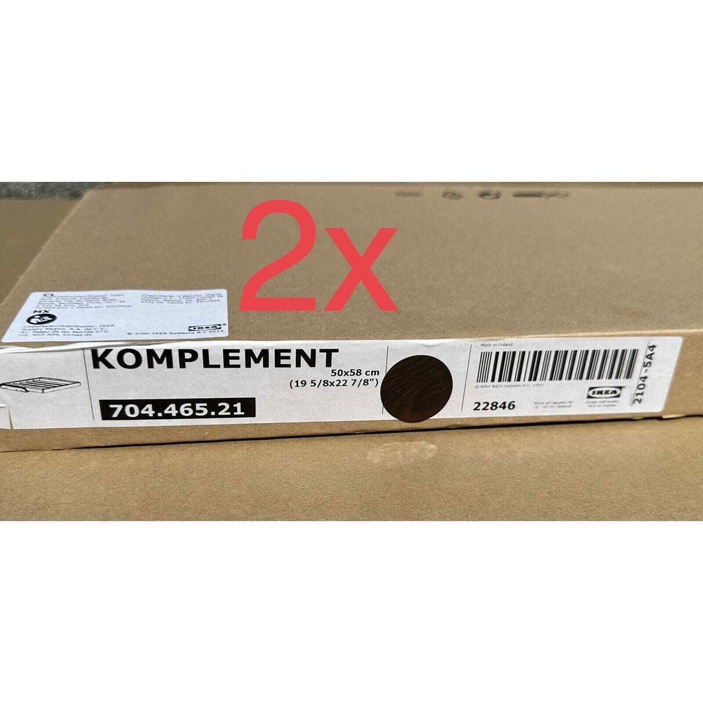 Set of 2 – Ikea KOMPLEMENT Pull-out pants hanger, black-brown 19 5/8″ x 22 7/8 “