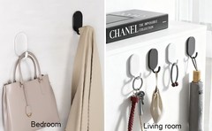 Sticky Adhesive Hooks 10 Pack Stainless Steel Stick Hooks for Hanging Towel Coat