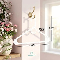 Ultra Heavy Duty Plastic Clothes Hangers – White Strong Durable Coat & Suit Hang