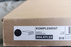 IKEA KOMPLEMENT Drawer With Glass Front Black-brown 19 5/8×22 7/8″ 804.471.53