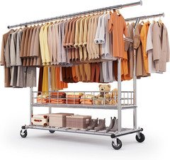 HOKEEPER Heavy Duty Clothes Rack Load 625 LBS, Clothing Rack for Hanging Clothes
