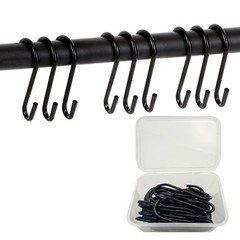 32 PCS 3 Inch Black S Hooks Heavy Duty Metal Hanging Pot Kitchenware Plant Bag