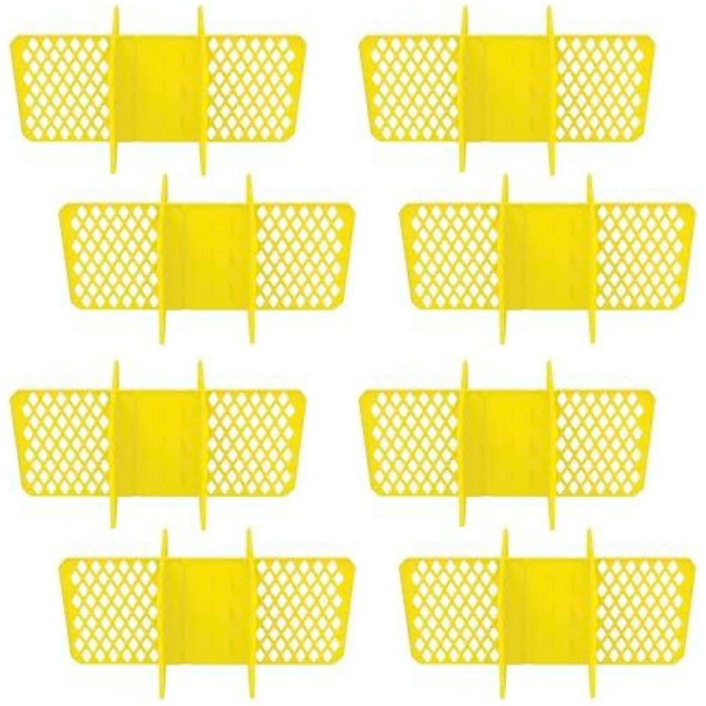 ORGANIZE-IT! 6 Slot Tote Dividers for 27 Gal Storage Containers, Yellow, 8 Pack
