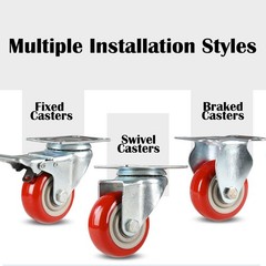 3 Inches Casters Wheels Medium Duty 4 Packs Bearing 350 LBS for Platform Truc…
