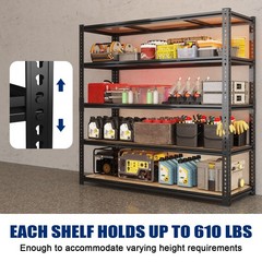 3050LBS Heavy Duty Garage Shelving 5-Tier Metal Storage Shelves Industrial Rack