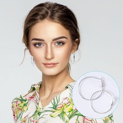 32 Pcs Hoop Earrings Finding, Hypoallergenic Alloy Round Earring Hoops Silver