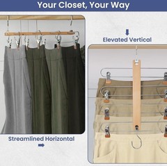 2- Pack- USTECH 6-in-1 Multi-Tier Closet Organizer Heavy-Duty Space Saver Hanger