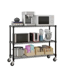 Heavy Duty 6 Tiers Storage Shelves Metal Shelf Wire Shelving Unit with Wheels