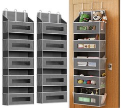 2 Pack 5 Tier Over The Door Organizer – Large Capacity Behind Door Hanging Sh…