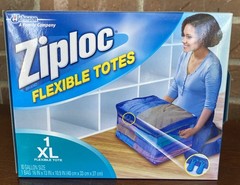 Ziploc XL X-Large Flexible Storage Tote 10 Gallon Clear Plastic Sealed