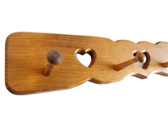 Rustic Solid Oak Wood 4-Peg Hook Coat/Jacket Rack Hanger Wall Mt Panel 24″ Long