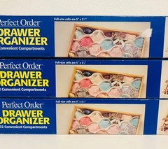 Lot Of 3 Drawer Organizers With 32 Compartments New In Box Old Stock Condition