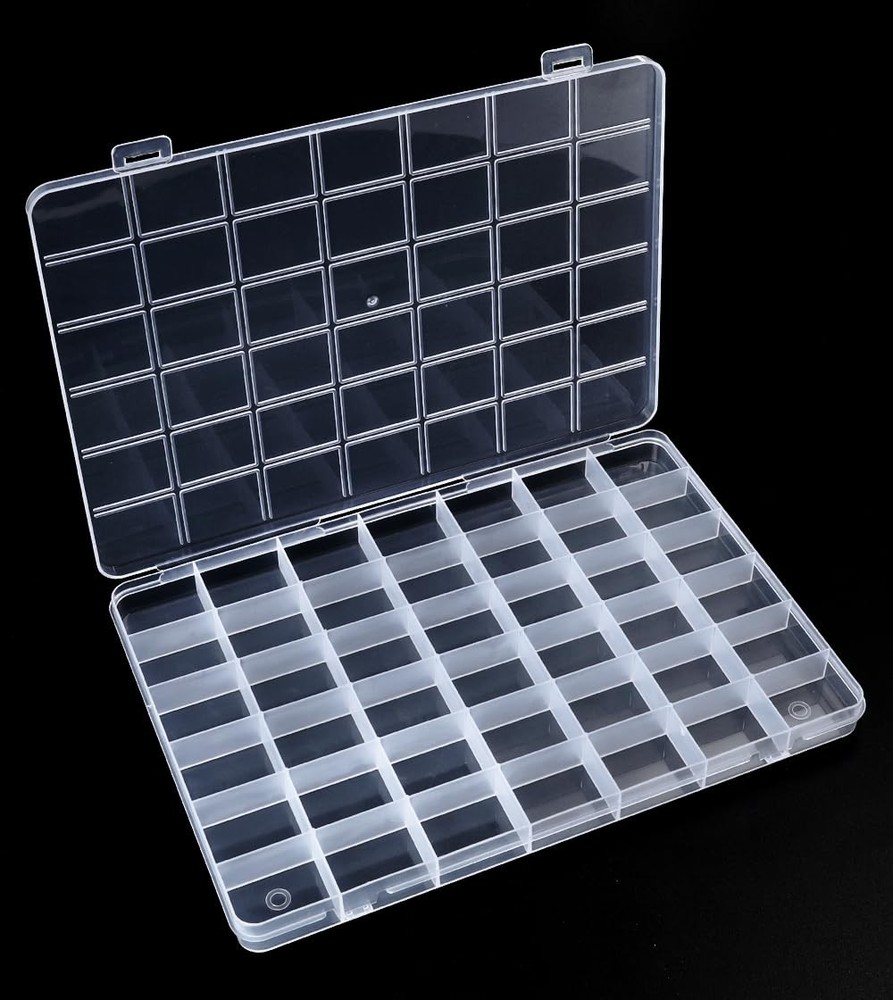 42 Grids Bead Organizer Box, 9.1×6.5×0.7 inch, Transparent Jewelry Organizer …