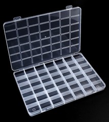 42 Grids Bead Organizer Box, 9.1×6.5×0.7 inch, Transparent Jewelry Organizer …