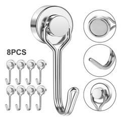 8 Pack Swivel Swing Magnetic Hook 30LBS Heavy Duty Magnetic Hooks Strong Magnet