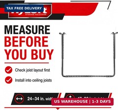 HyLoft Adjustable Garage Ceiling Mount Storage Rack Kit, Ceiling Shelving Mounts