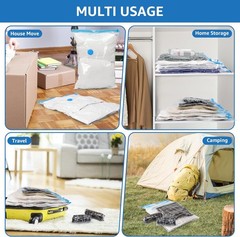 10 x Jumbo Vacuum Storage Bags Travel Space Saver Garment Seal Clothes Organizer