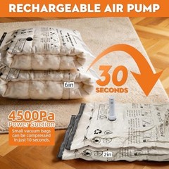 12 Pack Vacuum Travel Bags With Pump for Clothes 4 Small 4 Medium 2 Large 2