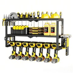 Power Tool Organizer Wall Mount with Side Hooks – 3 Tier Expandable Tool Rack…